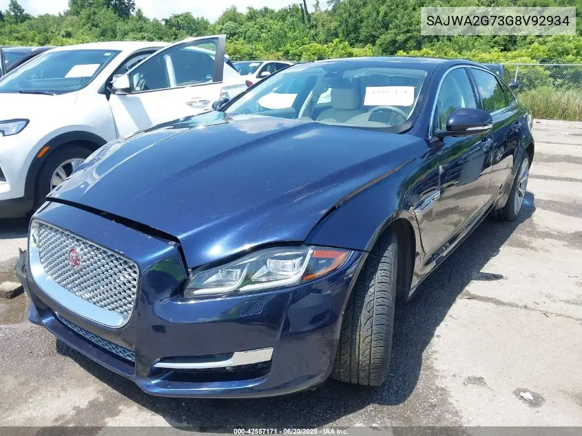 2016 Jaguar Xj Xjl Portfolio VIN: SAJWA2G73G8V92934 Lot: 42557171