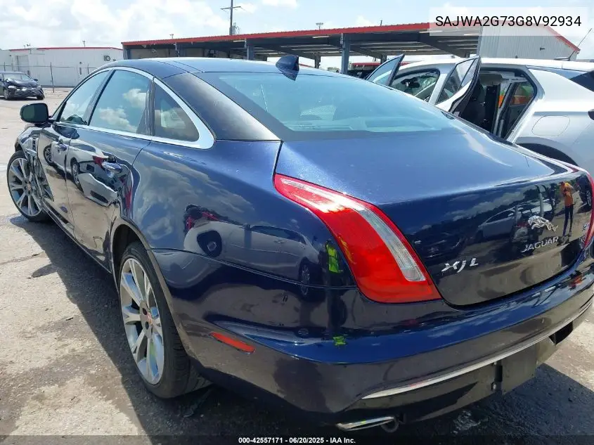 2016 Jaguar Xj Xjl Portfolio VIN: SAJWA2G73G8V92934 Lot: 42557171