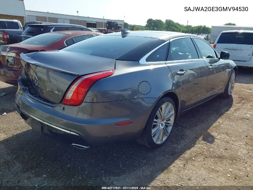 2016 Jaguar Xj Xjl Supercharged VIN: SAJWA2GE3GMV94530 Lot: 42717531