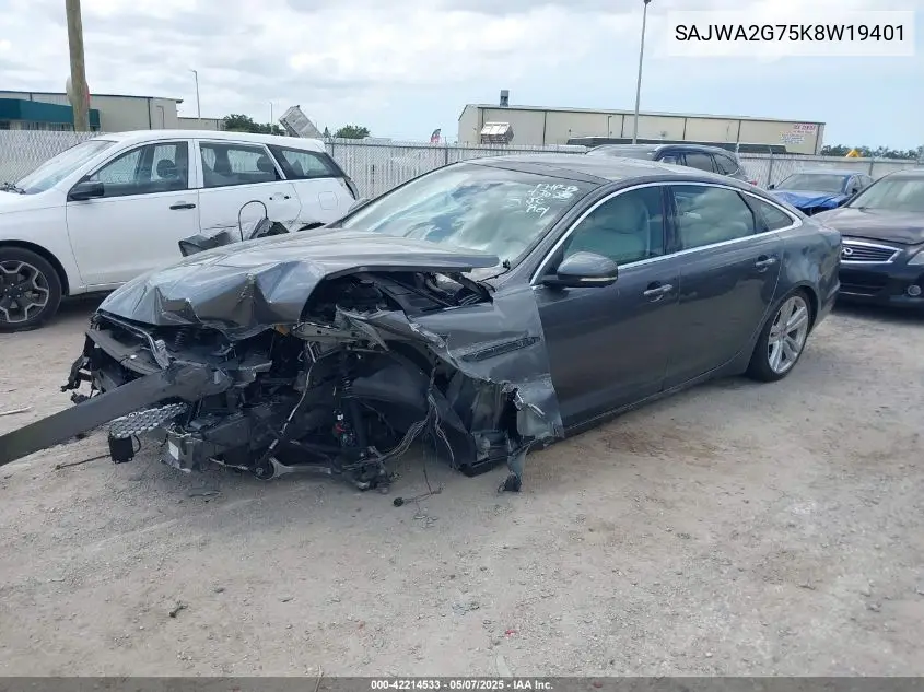 2019 Jaguar Xj Xj50 V6/Xjl Portfolio VIN: SAJWA2G75K8W19401 Lot: 42214533