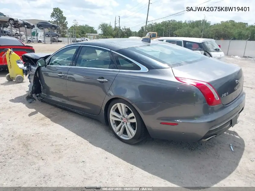 2019 Jaguar Xj Xj50 V6/Xjl Portfolio VIN: SAJWA2G75K8W19401 Lot: 42214533