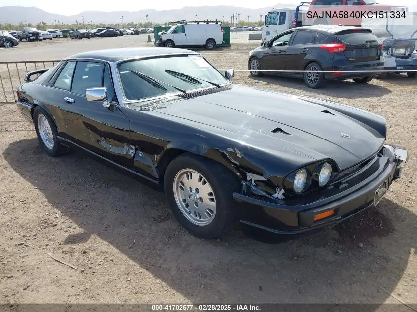 1989 Jaguar Xjs VIN: SAJNA5840KC151334 Lot: 41702577