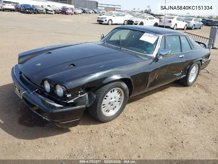 1989 Jaguar Xjs VIN: SAJNA5840KC151334 Lot: 41702577