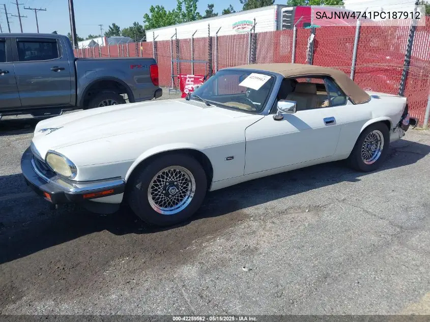 1993 Jaguar Xjs VIN: SAJNW4741PC187912 Lot: 42259562