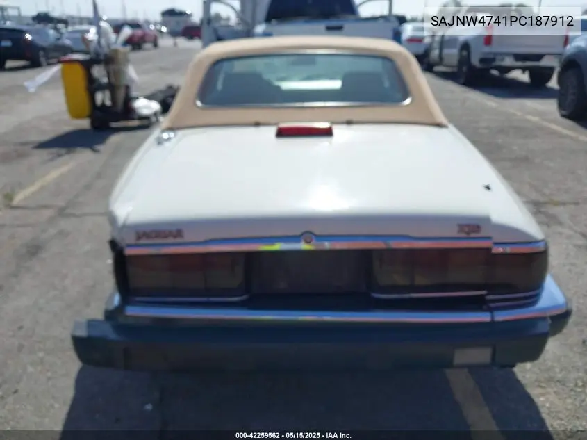 1993 Jaguar Xjs VIN: SAJNW4741PC187912 Lot: 42259562