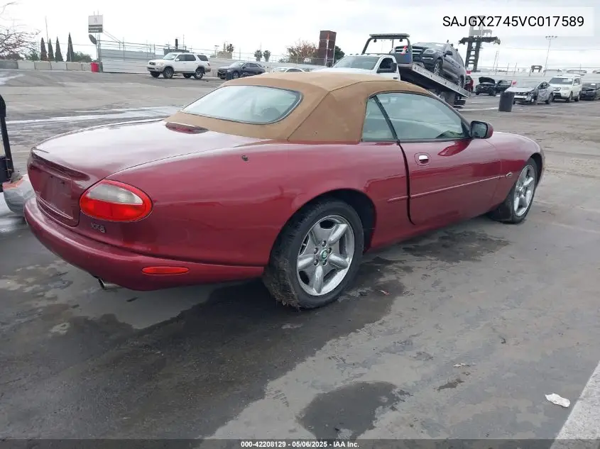 1997 Jaguar Xk8 VIN: SAJGX2745VC017589 Lot: 42208129