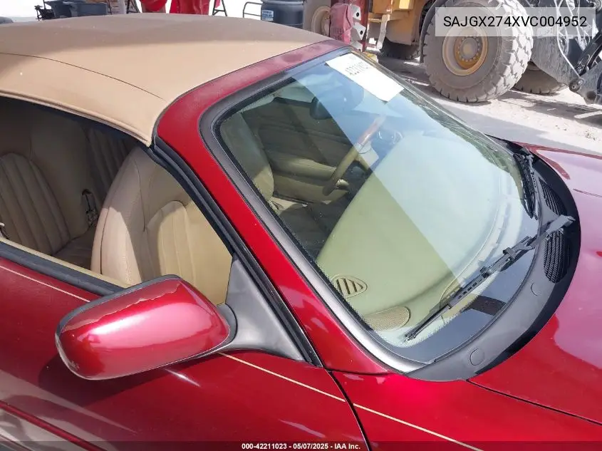 1997 Jaguar Xk8 VIN: SAJGX274XVC004952 Lot: 42211023