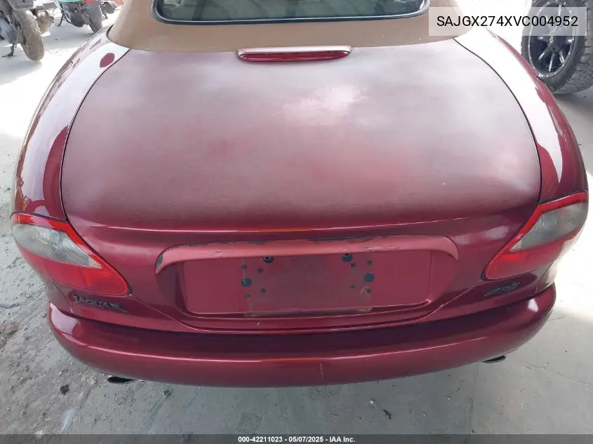 1997 Jaguar Xk8 VIN: SAJGX274XVC004952 Lot: 42211023