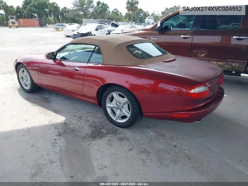 1997 Jaguar Xk8 VIN: SAJGX274XVC004952 Lot: 42211023