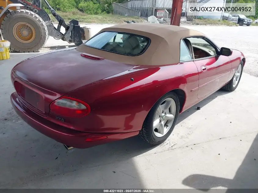 1997 Jaguar Xk8 VIN: SAJGX274XVC004952 Lot: 42211023
