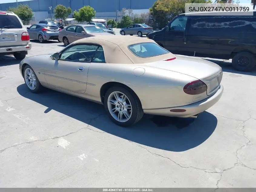1997 Jaguar Xk8 VIN: SAJGX2747VC011759 Lot: 42641745