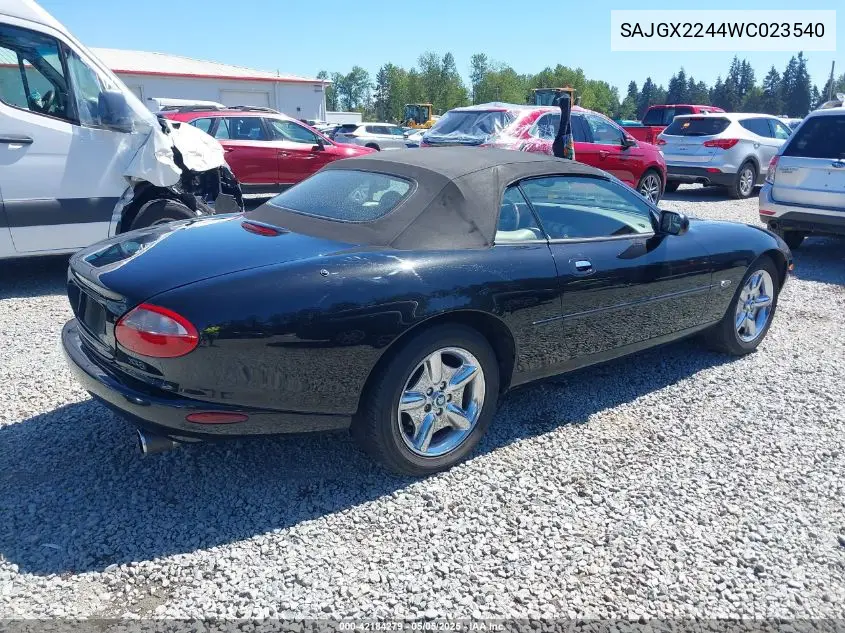 1998 Jaguar Xk8 VIN: SAJGX2244WC023540 Lot: 42184279