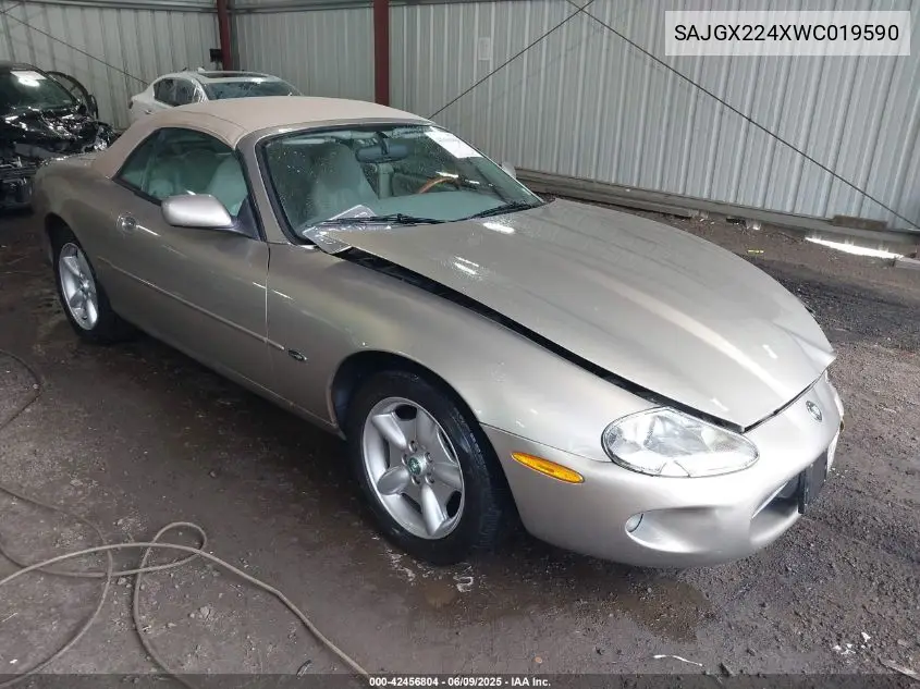 1998 Jaguar Xk8 VIN: SAJGX224XWC019590 Lot: 42456804