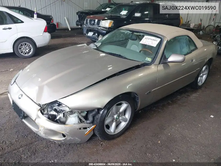 1998 Jaguar Xk8 VIN: SAJGX224XWC019590 Lot: 42456804