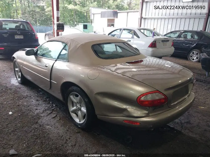 1998 Jaguar Xk8 VIN: SAJGX224XWC019590 Lot: 42456804