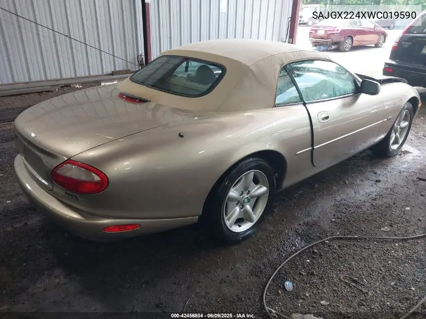 1998 Jaguar Xk8 VIN: SAJGX224XWC019590 Lot: 42456804