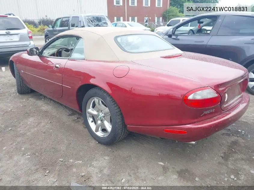 1998 Jaguar Xk8 VIN: SAJGX2241WC018831 Lot: 42627362