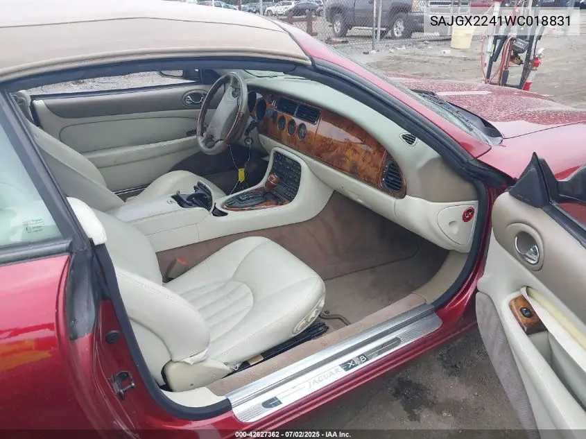 1998 Jaguar Xk8 VIN: SAJGX2241WC018831 Lot: 42627362