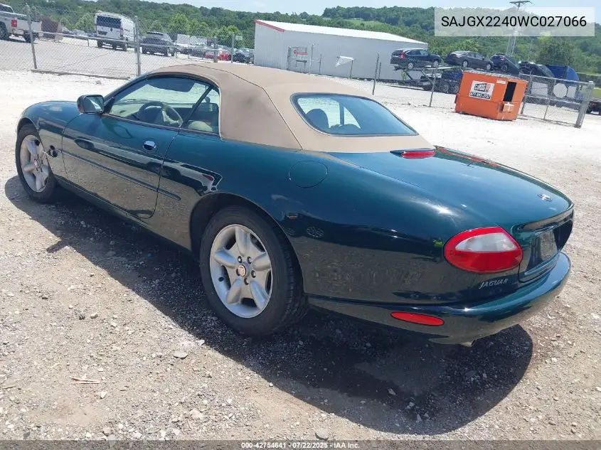 1998 Jaguar Xk8 VIN: SAJGX2240WC027066 Lot: 42754641