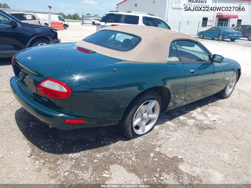 1998 Jaguar Xk8 VIN: SAJGX2240WC027066 Lot: 42754641