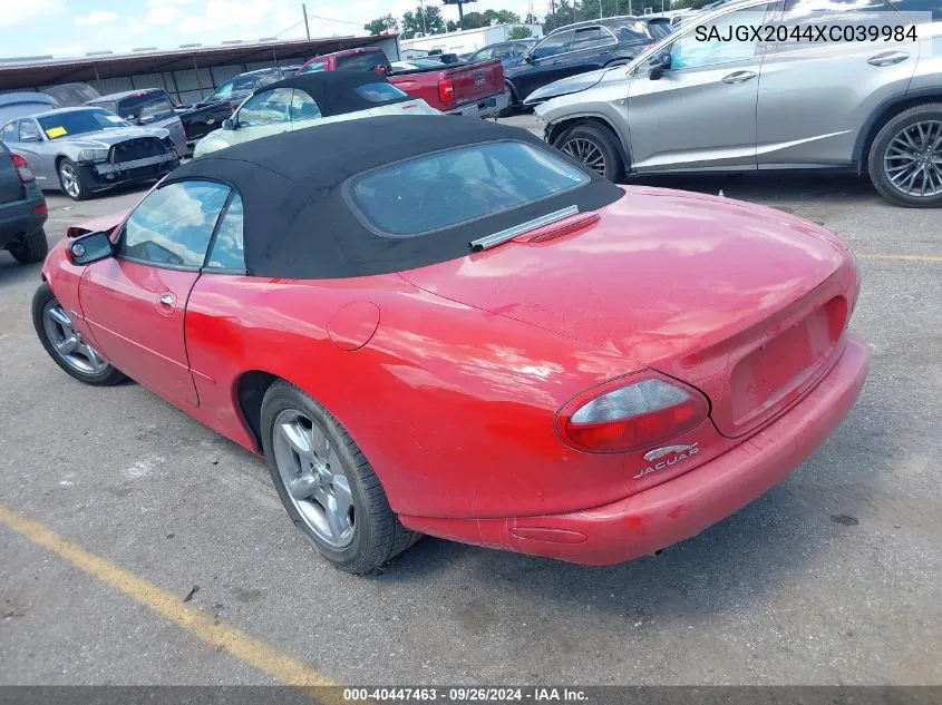 1999 Jaguar Xk8 VIN: SAJGX2044XC039984 Lot: 40447463