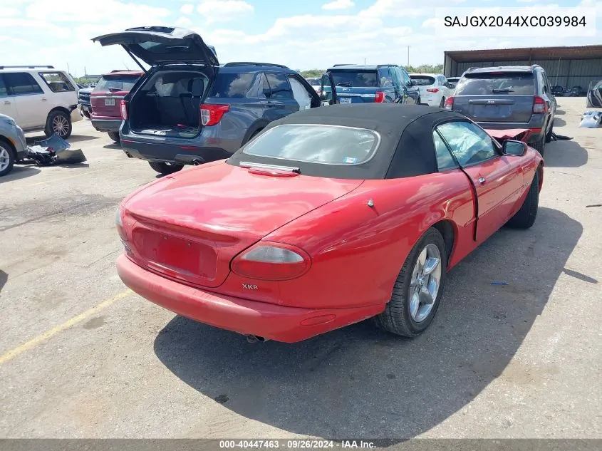 1999 Jaguar Xk8 VIN: SAJGX2044XC039984 Lot: 40447463