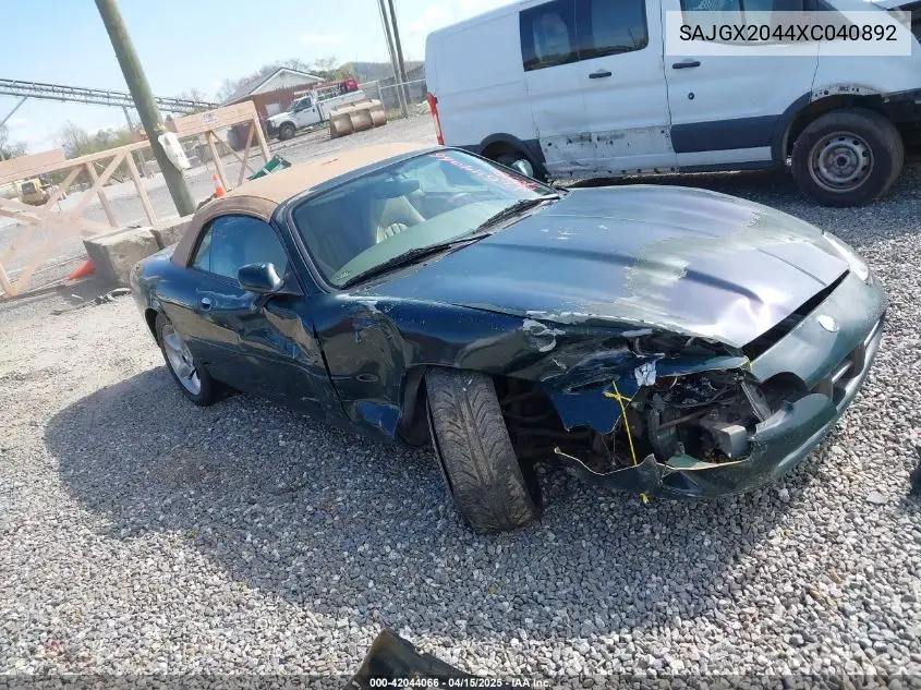 1999 Jaguar Xk8 VIN: SAJGX2044XC040892 Lot: 42044066