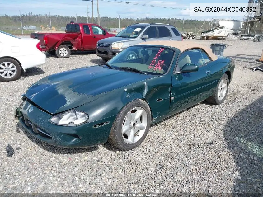 1999 Jaguar Xk8 VIN: SAJGX2044XC040892 Lot: 42044066