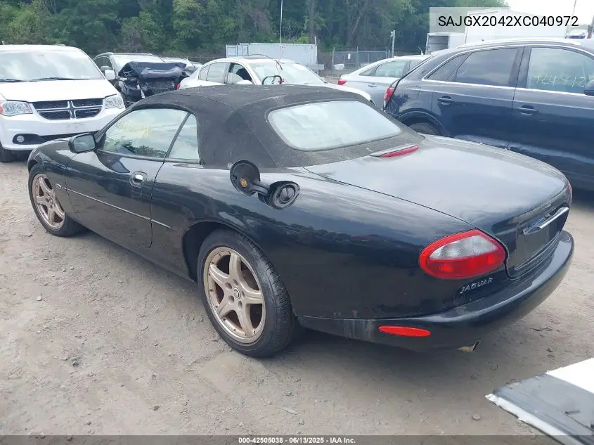 1999 Jaguar Xk8 VIN: SAJGX2042XC040972 Lot: 42505038