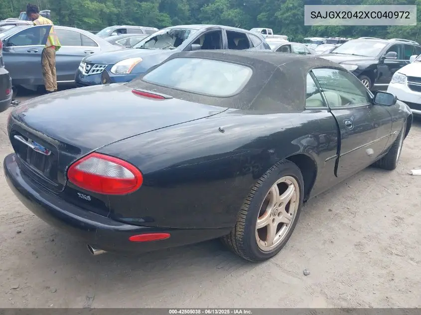 1999 Jaguar Xk8 VIN: SAJGX2042XC040972 Lot: 42505038