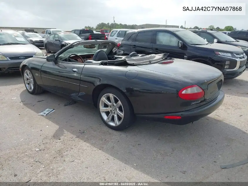 2000 Jaguar Xk8 VIN: SAJJA42C7YNA07868 Lot: 41941163
