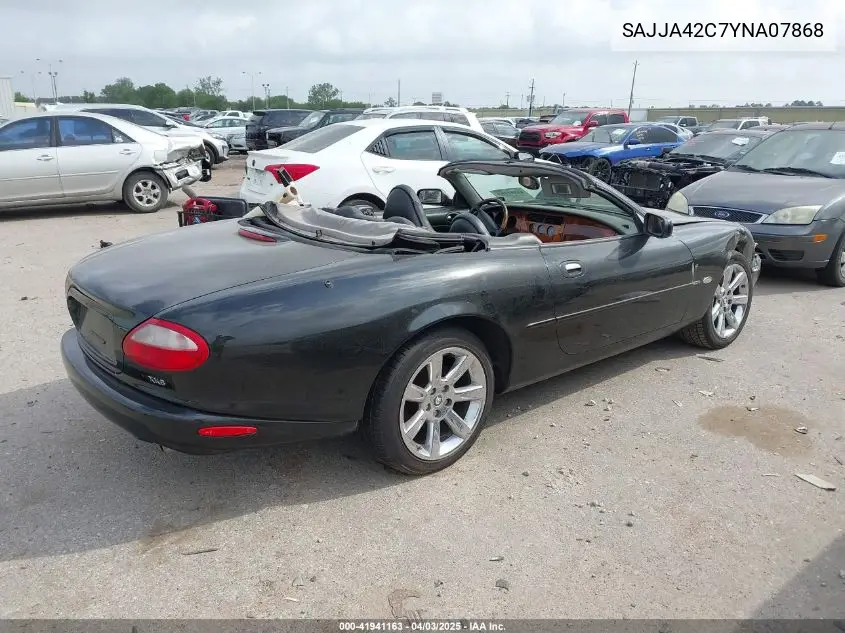 2000 Jaguar Xk8 VIN: SAJJA42C7YNA07868 Lot: 41941163