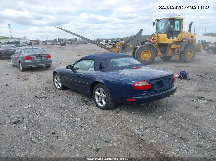 2000 Jaguar Xk8 VIN: SAJJA42C7YNA09149 Lot: 42059188