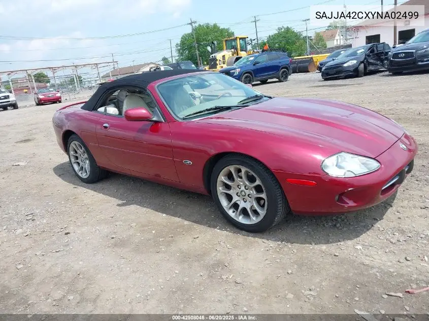 2000 Jaguar Xk8 VIN: SAJJA42CXYNA02499 Lot: 42508046