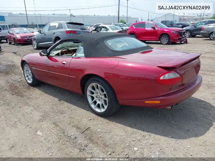 2000 Jaguar Xk8 VIN: SAJJA42CXYNA02499 Lot: 42508046