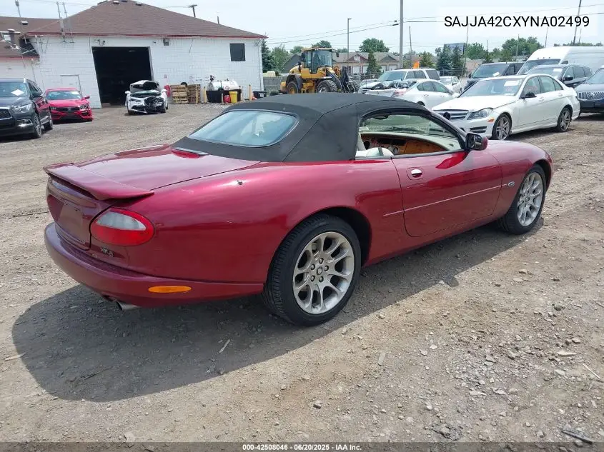 2000 Jaguar Xk8 VIN: SAJJA42CXYNA02499 Lot: 42508046