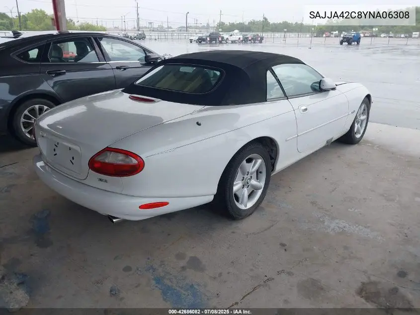 2000 Jaguar Xk8 VIN: SAJJA42C8YNA06308 Lot: 42686082