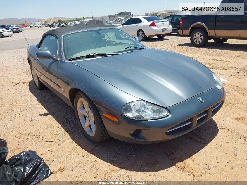 2000 Jaguar Xk8 VIN: SAJJA42CXYNA08657 Lot: 42709768