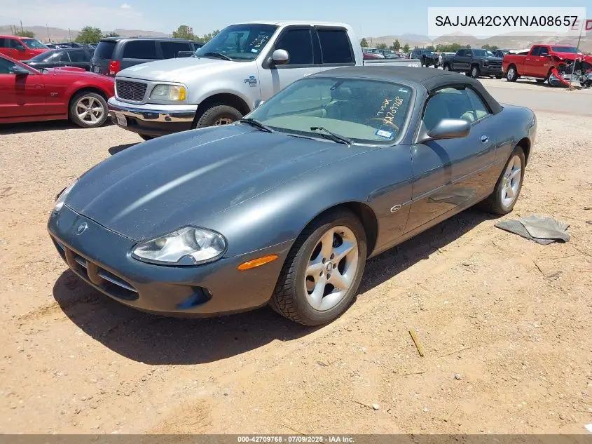 2000 Jaguar Xk8 VIN: SAJJA42CXYNA08657 Lot: 42709768
