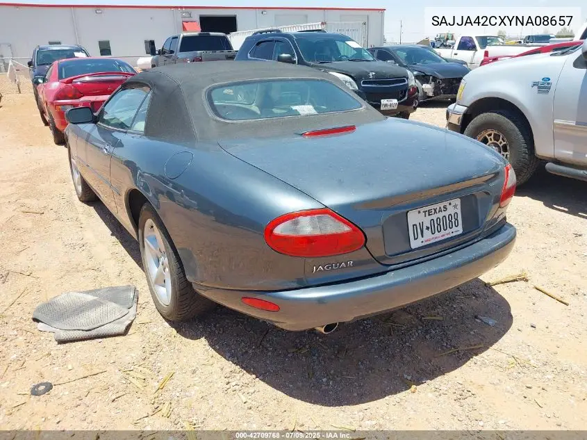 2000 Jaguar Xk8 VIN: SAJJA42CXYNA08657 Lot: 42709768