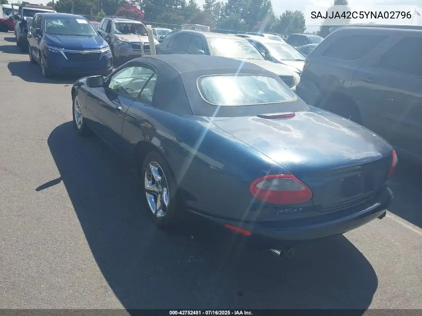 2000 Jaguar Xk8 VIN: SAJJA42C5YNA02796 Lot: 42752481