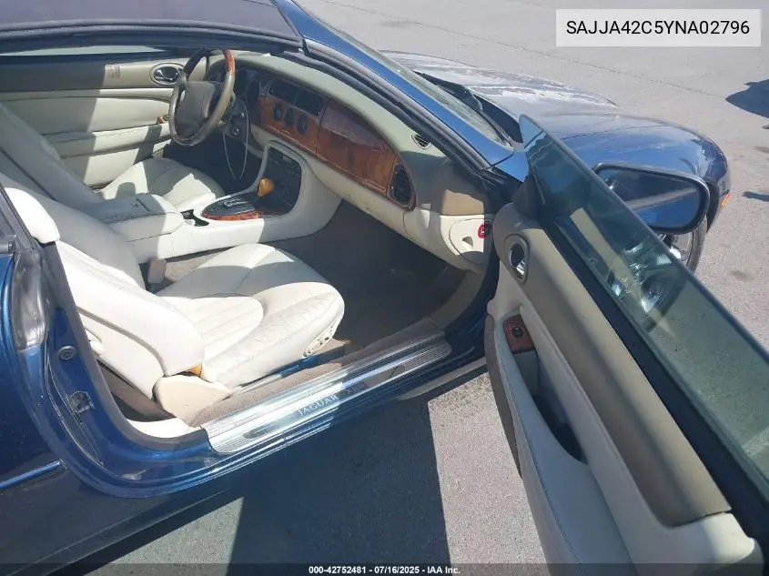 2000 Jaguar Xk8 VIN: SAJJA42C5YNA02796 Lot: 42752481