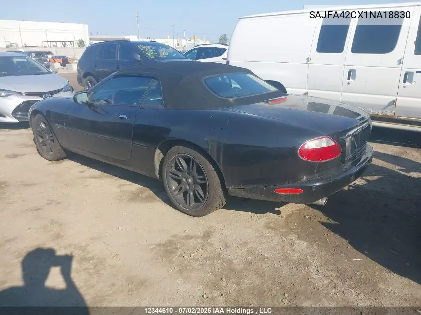 2001 Jaguar Xk8 VIN: SAJFA42CX1NA18830 Lot: 12344610