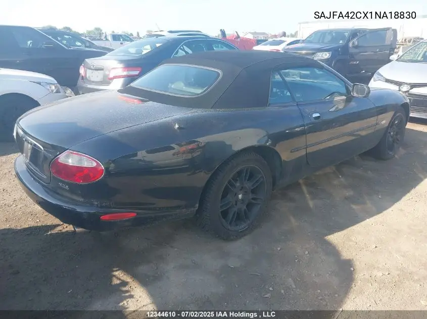 2001 Jaguar Xk8 VIN: SAJFA42CX1NA18830 Lot: 12344610