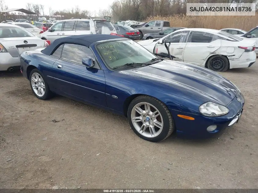 2001 Jaguar Xk8 VIN: SAJDA42C81NA18736 Lot: 41912235