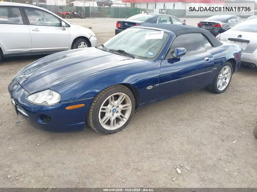 2001 Jaguar Xk8 VIN: SAJDA42C81NA18736 Lot: 41912235