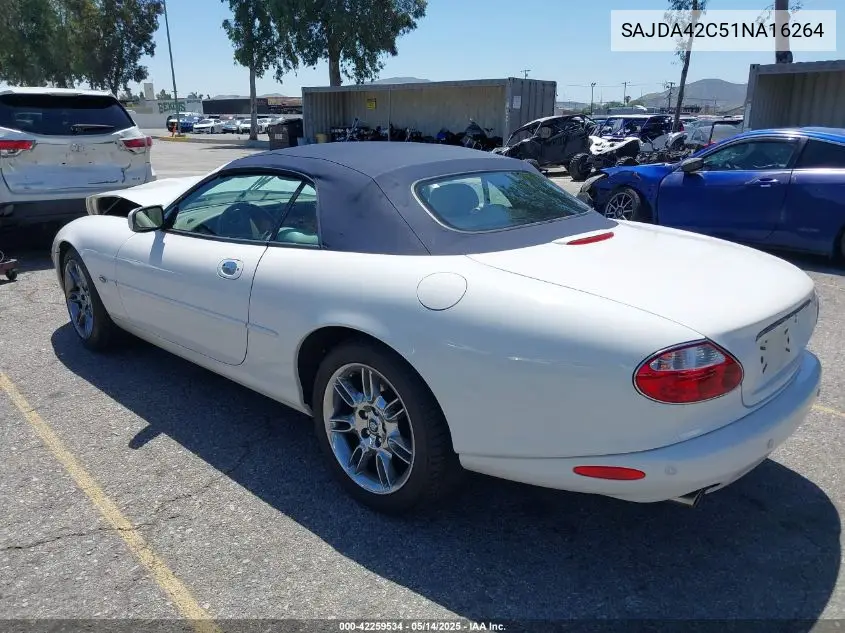 2001 Jaguar Xk8 VIN: SAJDA42C51NA16264 Lot: 42259534