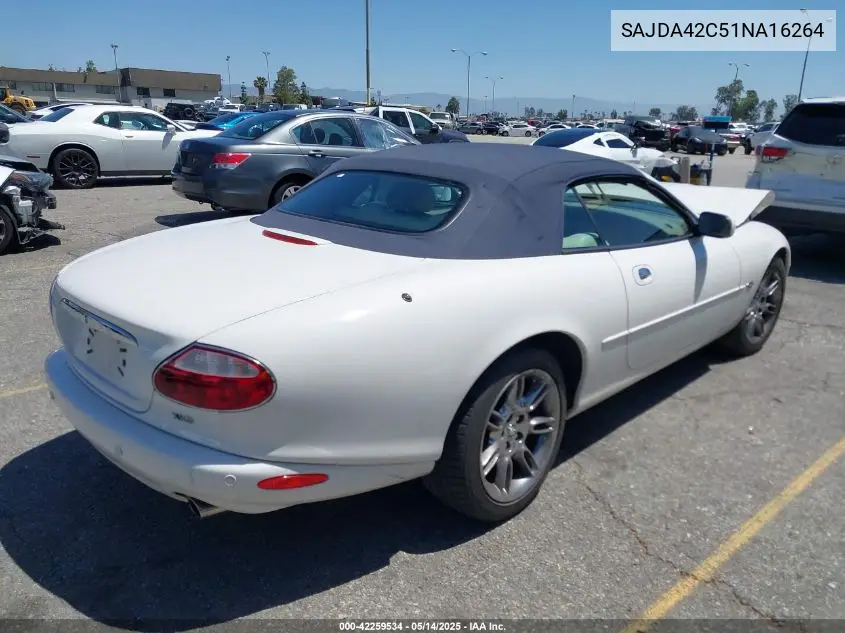 2001 Jaguar Xk8 VIN: SAJDA42C51NA16264 Lot: 42259534
