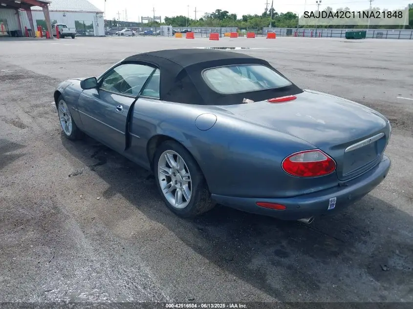 2001 Jaguar Xk8 VIN: SAJDA42C11NA21848 Lot: 42516504