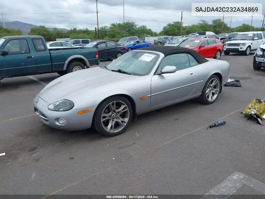 2003 Jaguar Xk8 VIN: SAJDA42C232A34869 Lot: 42058494